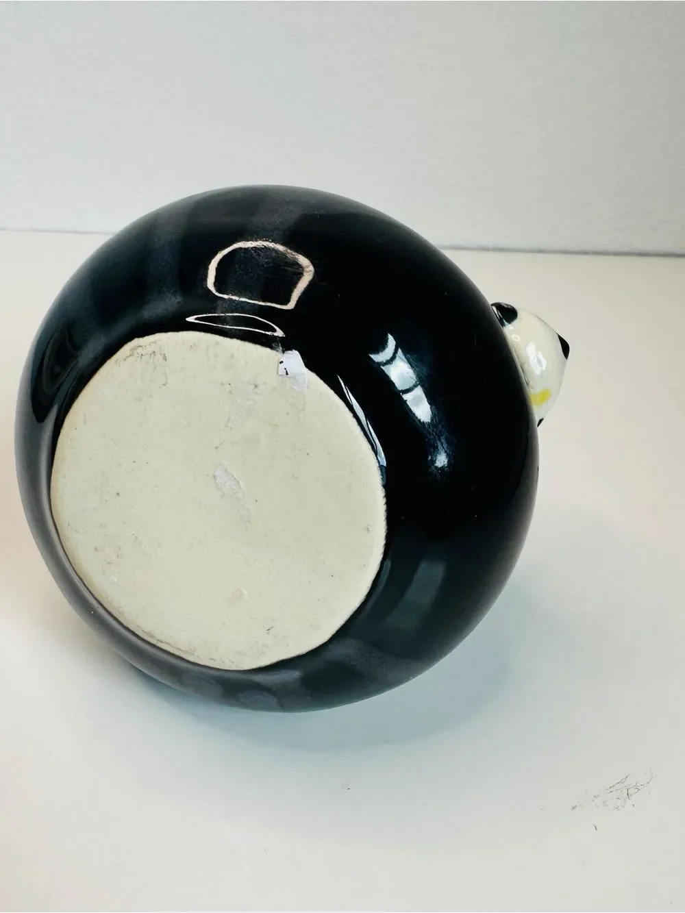 Black Ceramic Panda Vase 4x4.5